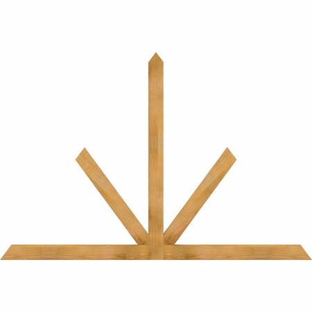 Ekena Millwork Saratoga Rough Sawn Timber Gable Bracket, Western Red Cedar, 84"W x 56"H x 2"D x 4"F, 16/12 Pitch GBW084X56X0204SAR00RWR